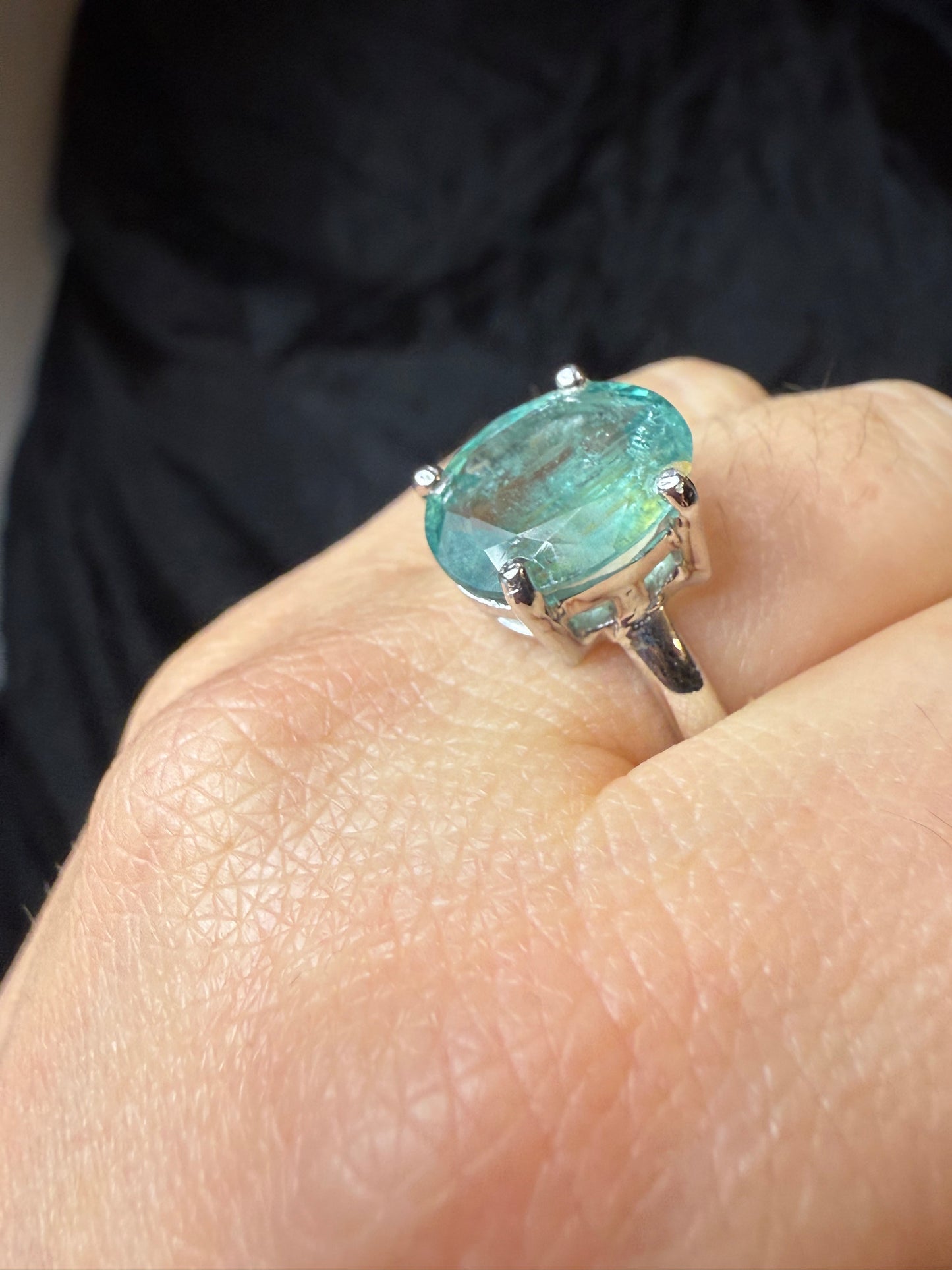 Green Kyantie 925 Ring - Size Q 1/2