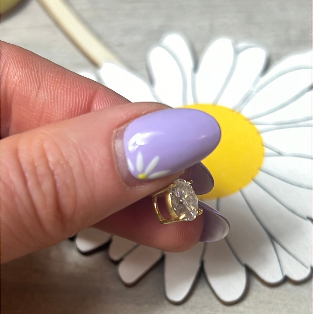 Moissanite 925 Sterling 24ct Gold Pendant - 1.65ct