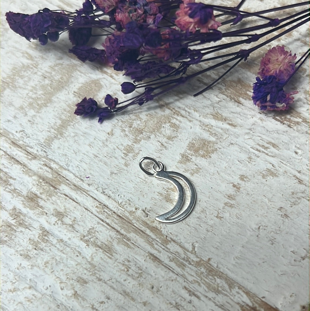 Moon Open 925 Sterling Silver Pendant Charm