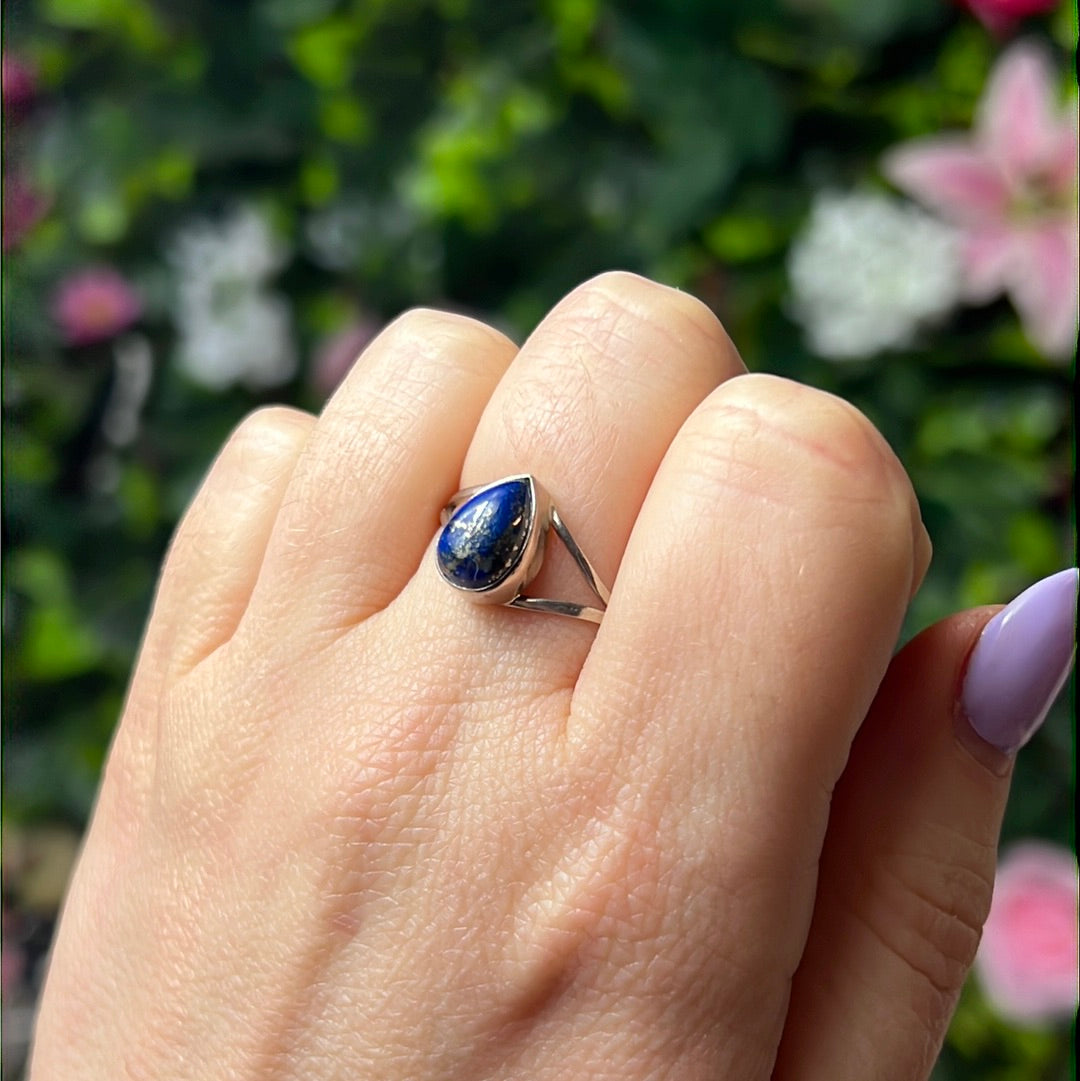 Lapis 925 Sterling Silver Ring - Size Y 1/2