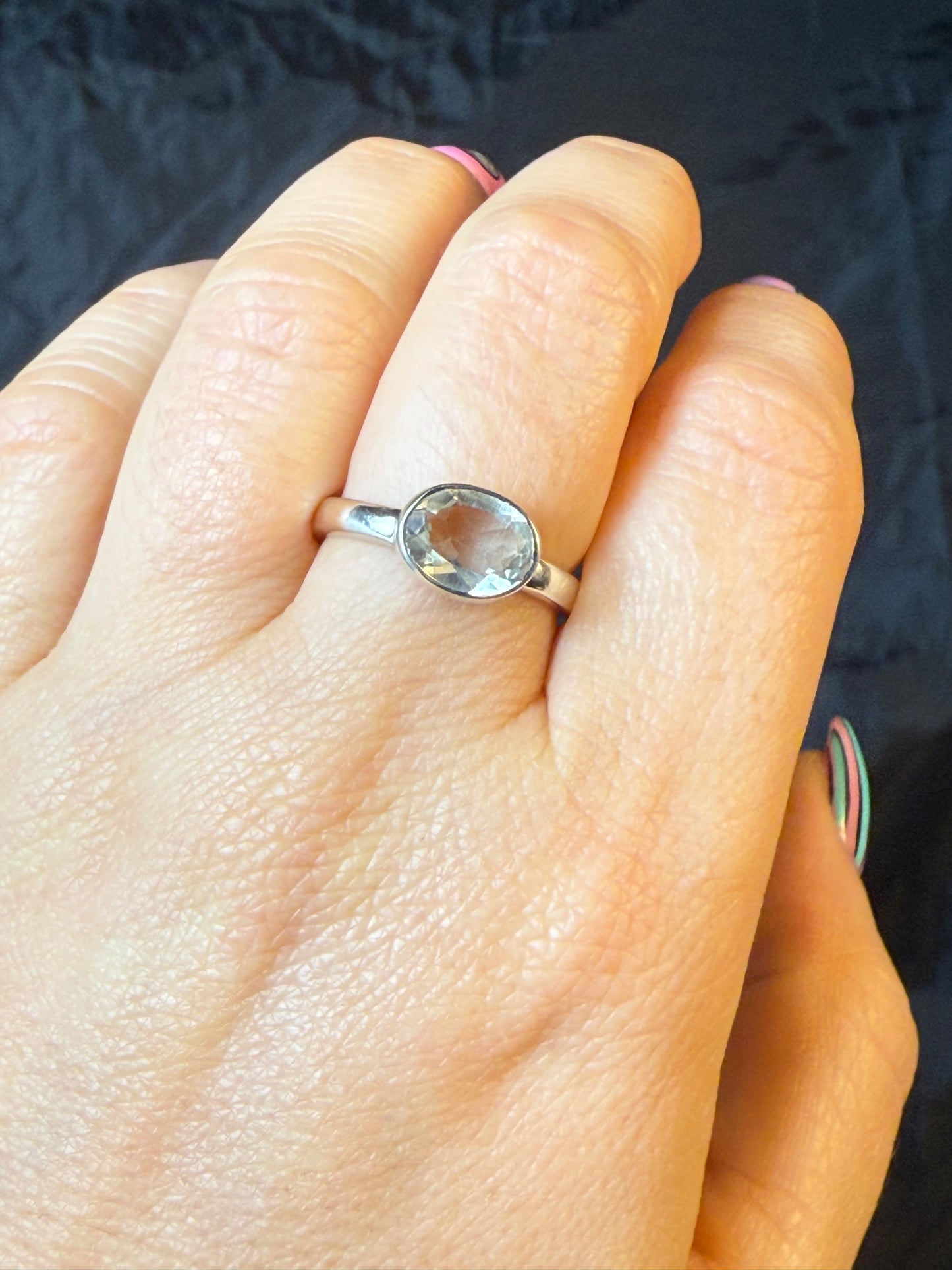 Prasolite 925 Ring - Size P 1/2 Green Amethyst