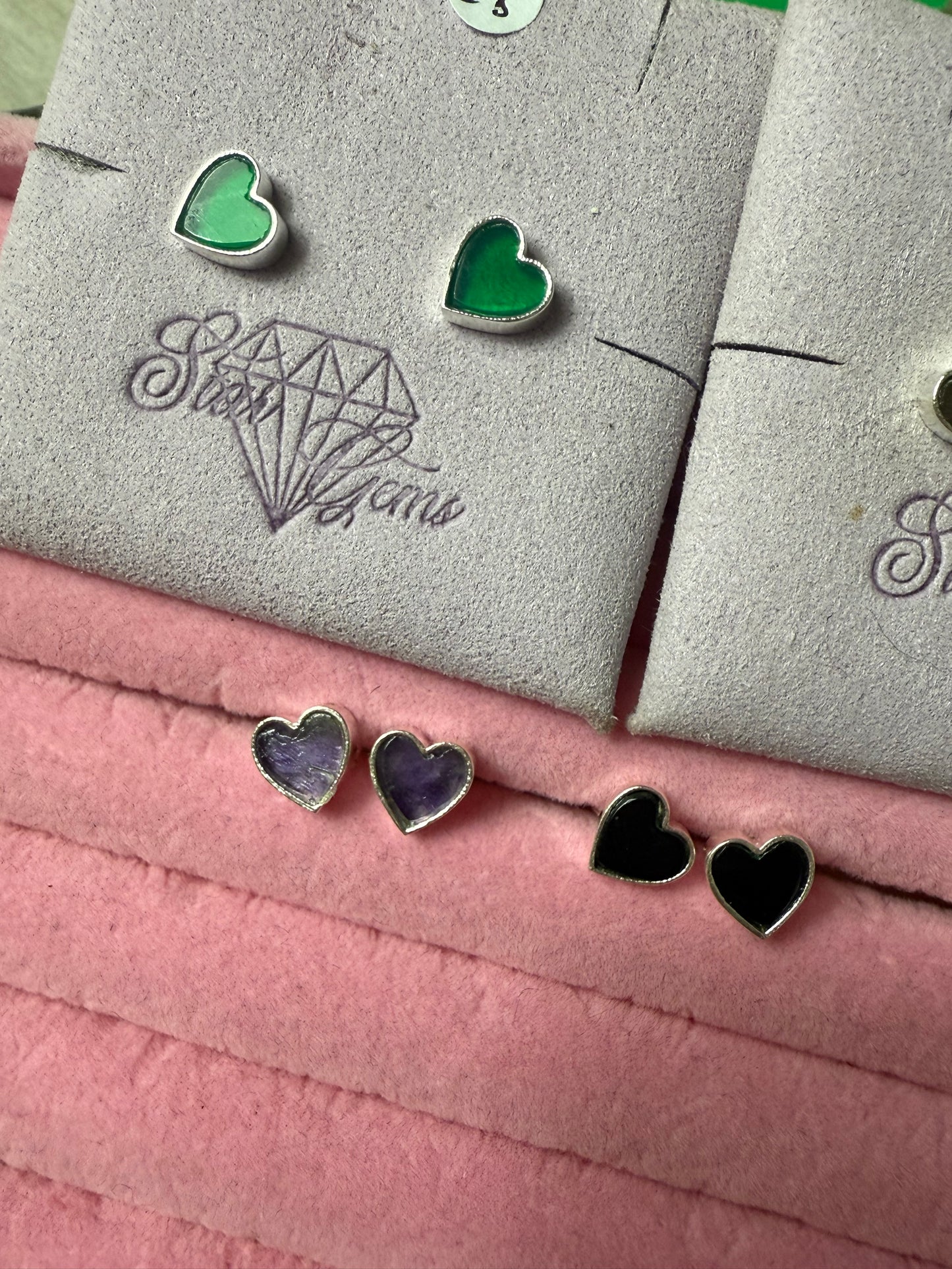 NEW Heart 925 Sterling Studs Earrings