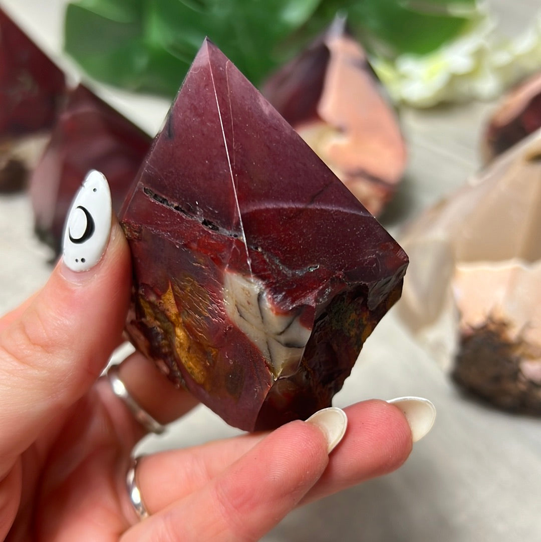 Mookaite Half & Half Polished Raw Tower Points