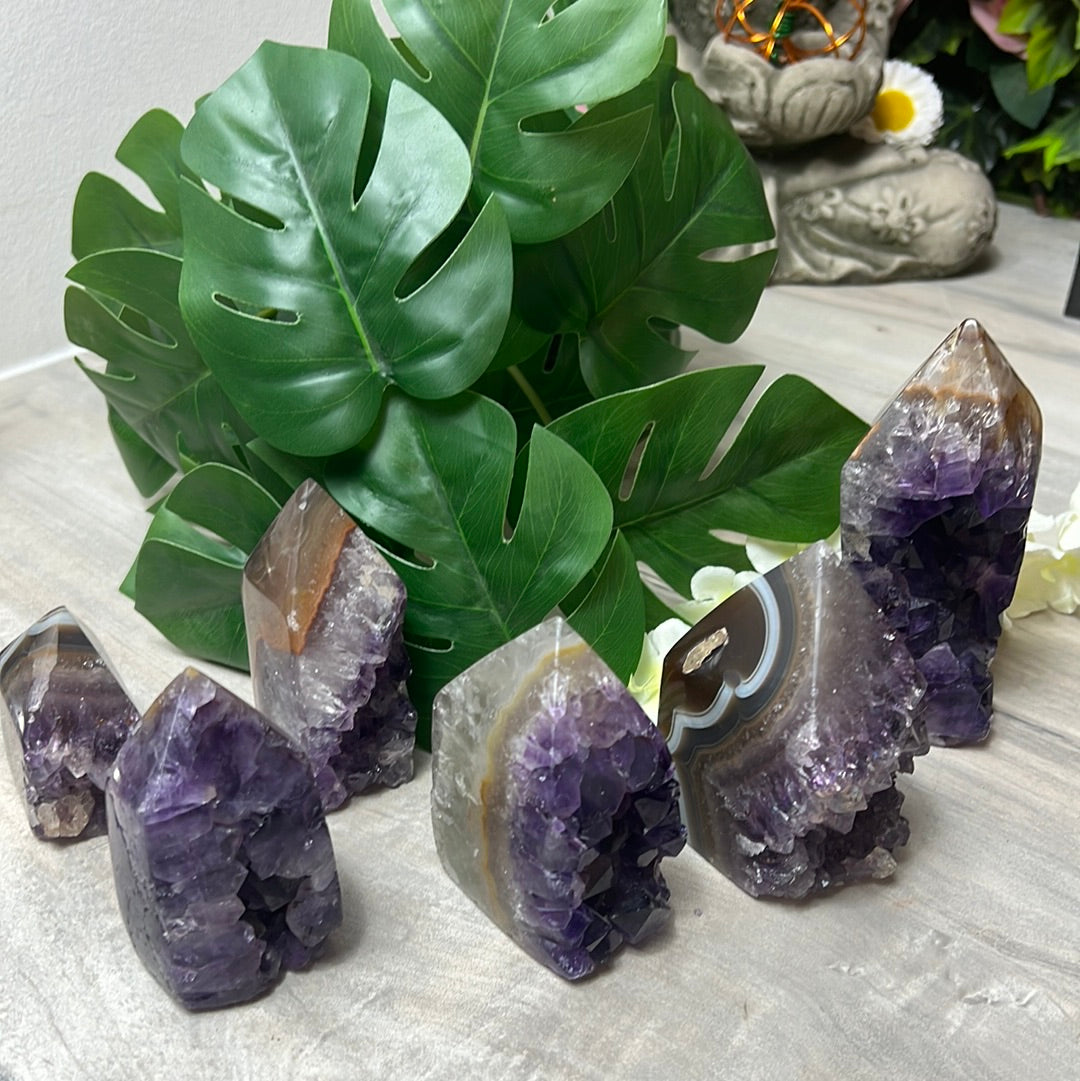 A Amethyst Agate Tower Points