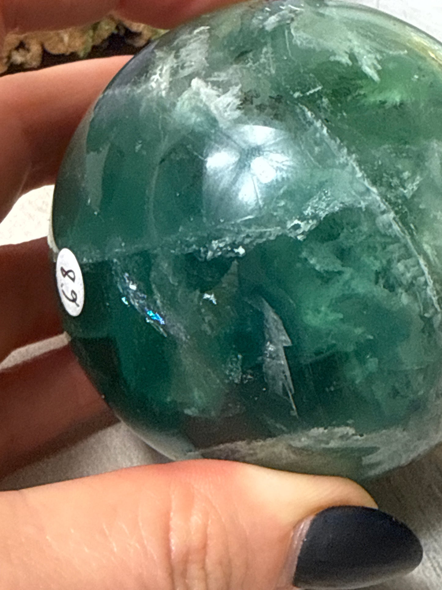 Feather Snowflake Fluorite Sphere