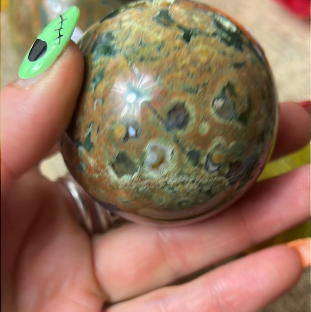 Rhyolite Rainforest Jasper Sphere