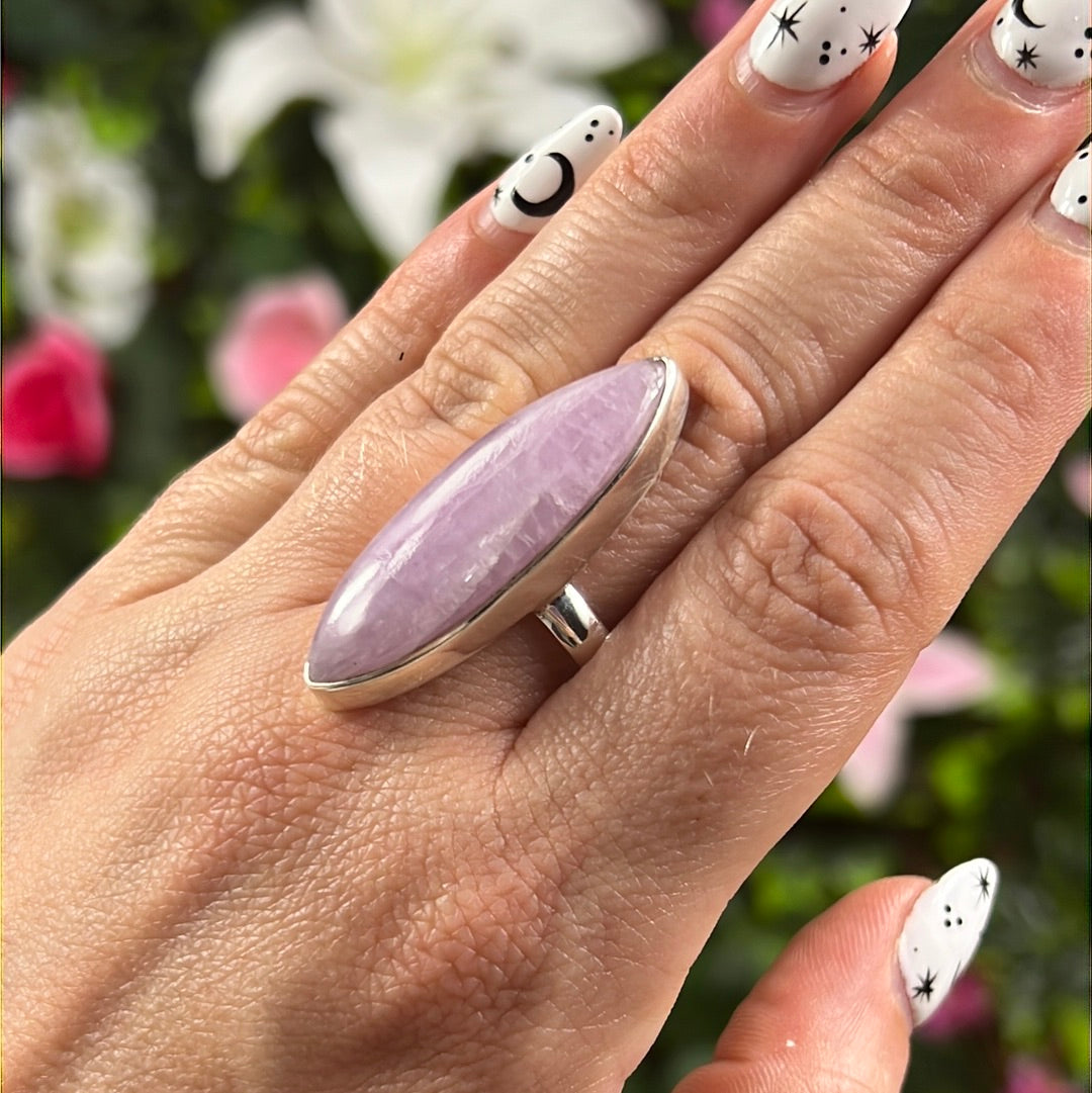 Kunzite 925 Sterling Silver Ring - Size R 1/2 - S