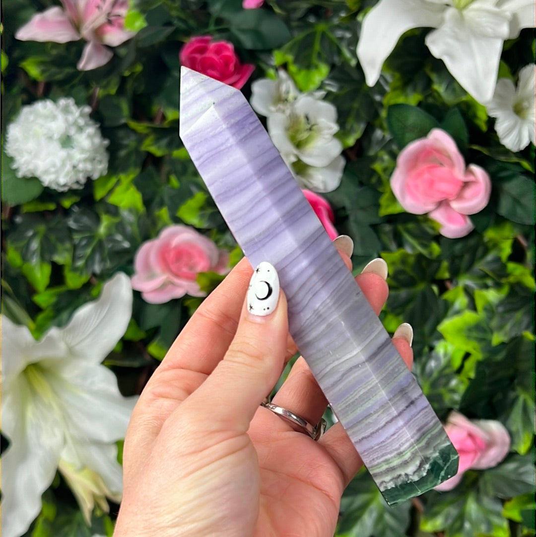 Sagentic Fluorite Purple Tower Points