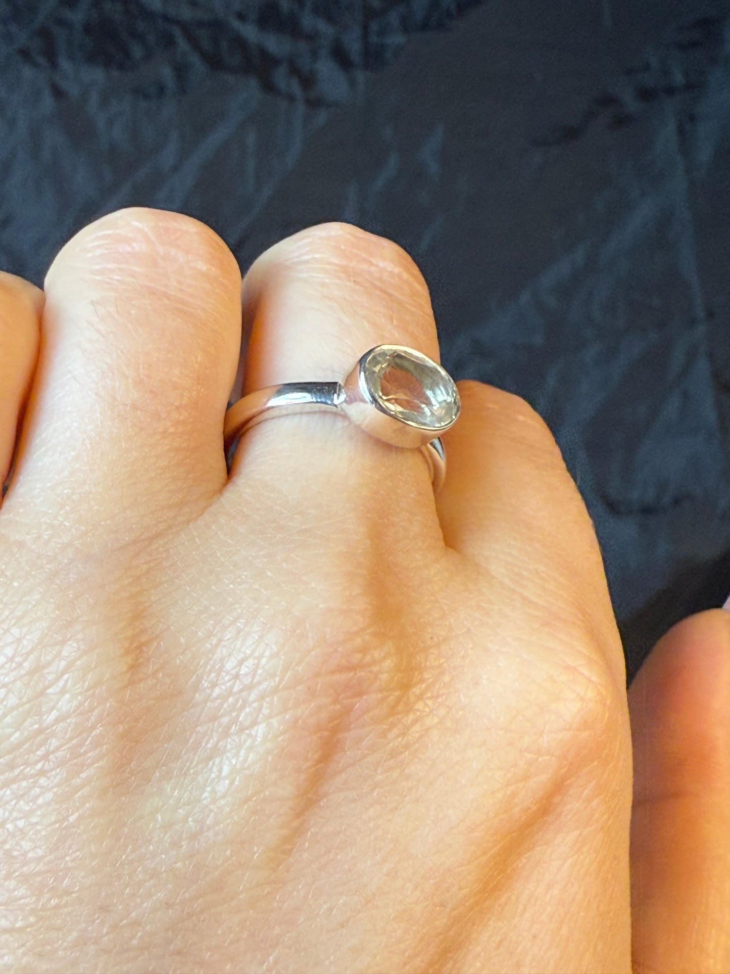 Prasolite 925 Ring - Size P 1/2 Green Amethyst