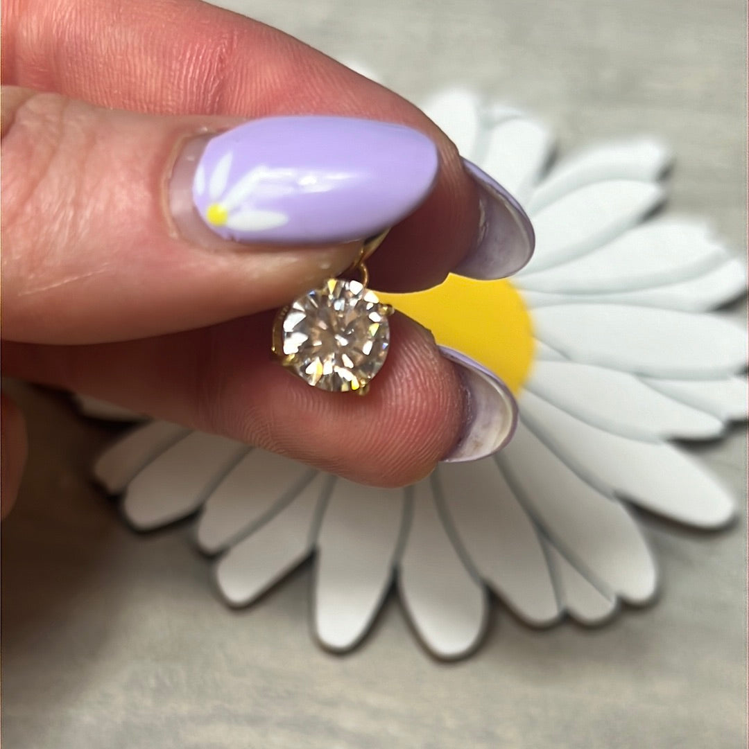 Moissanite 925 Sterling 24ct Gold Pendant - 1.65ct