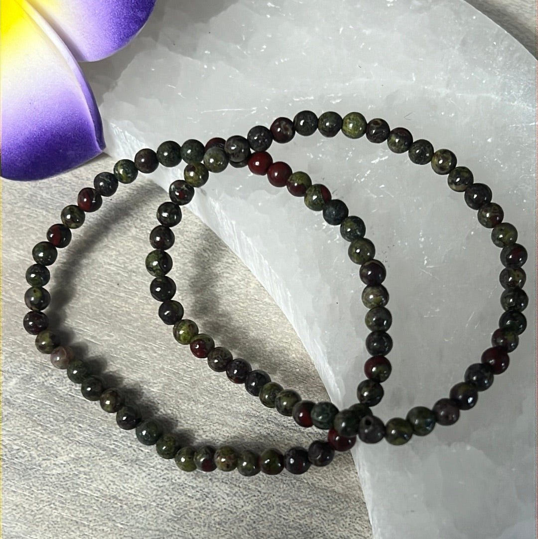 4mm Dragon Blood Bead Bracelet