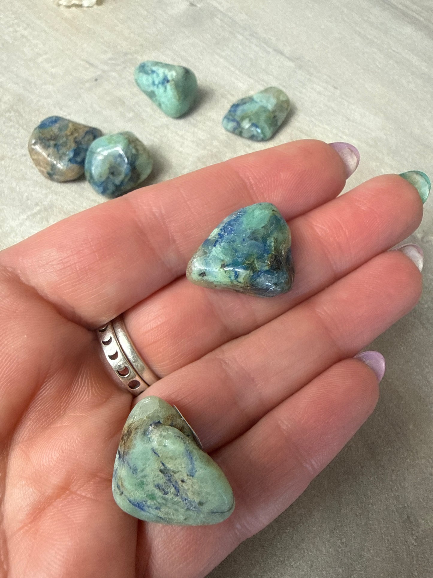 Shattuckite Azurite Chrysocolla - Phoenix Tumble Tumblestone