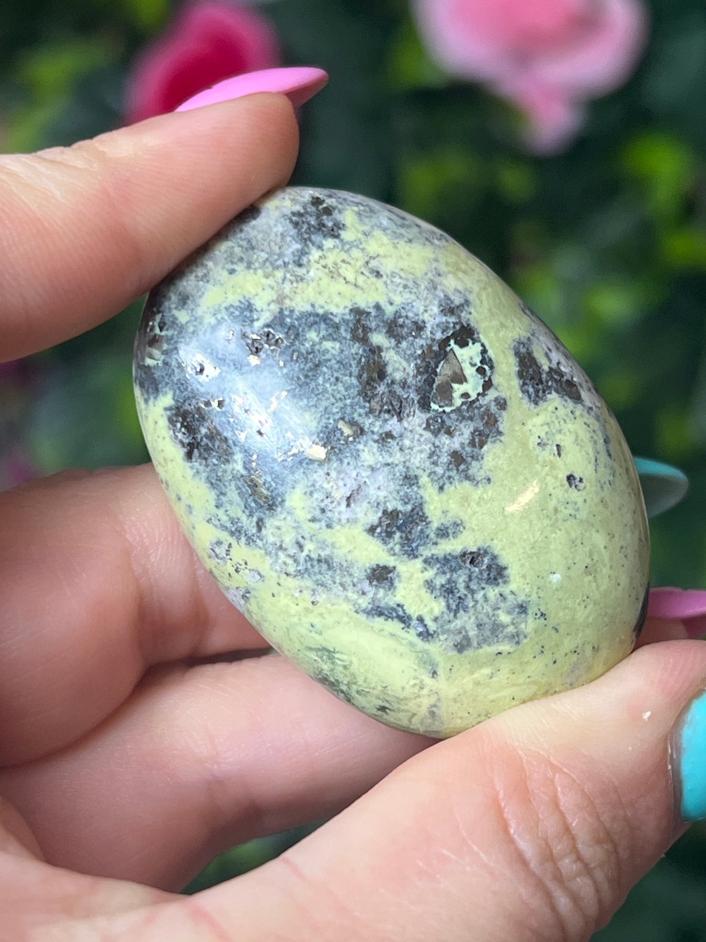 Serpentine with Pyrite Palm