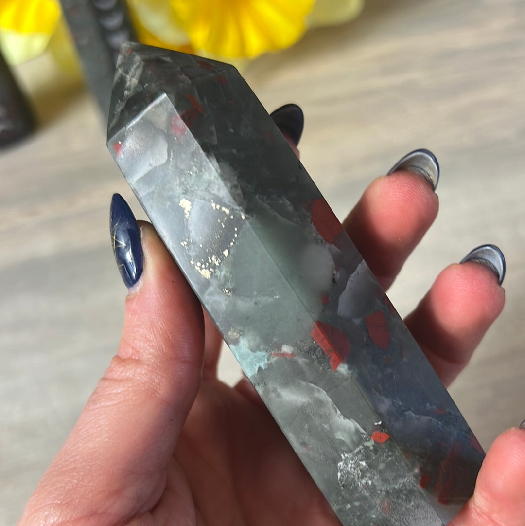 African Bloodstone Moon Phase Lunar Point Tower