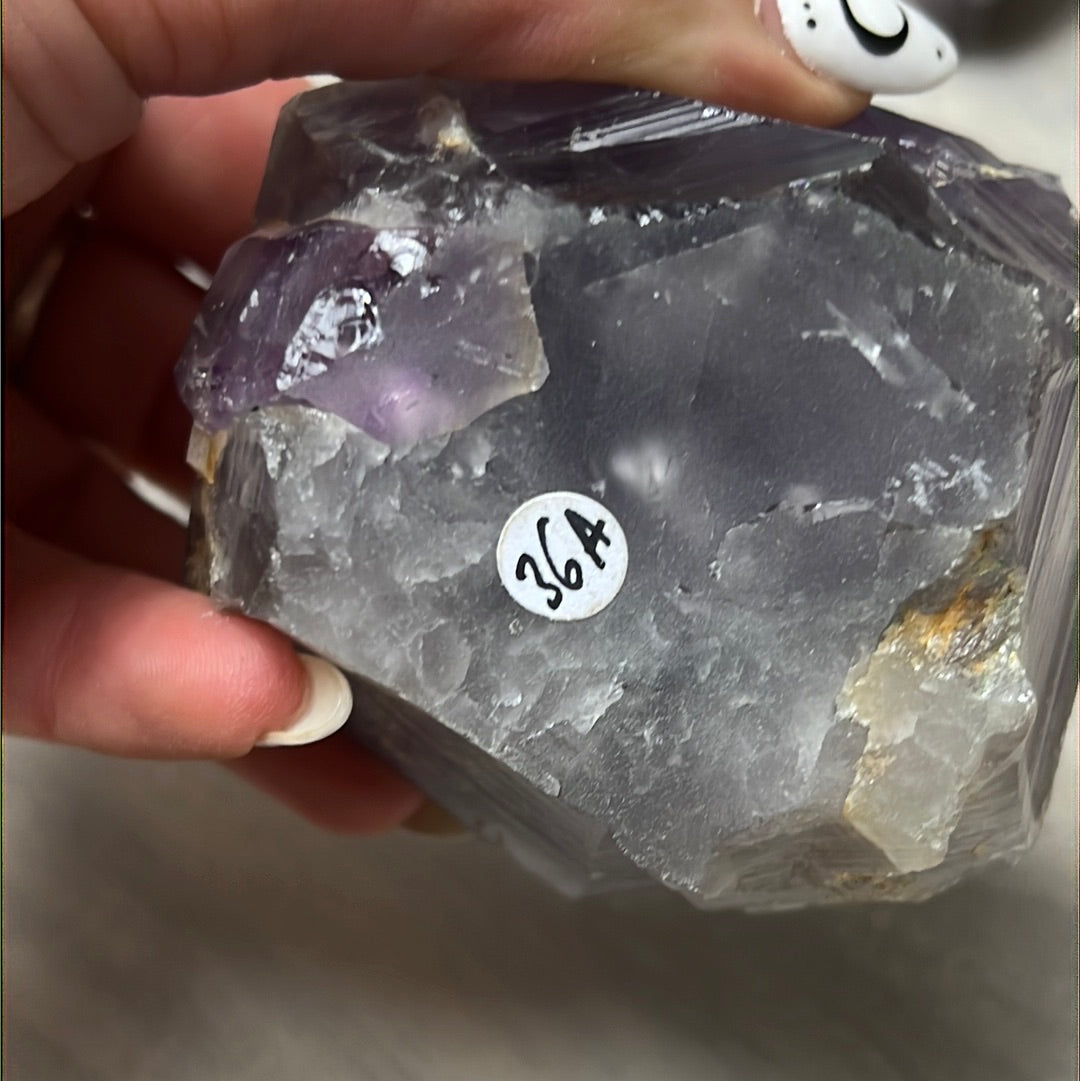 Amethyst Half & Half Polished Raw Tower Points