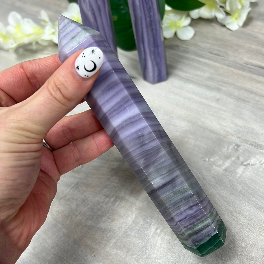 Sagentic Fluorite Purple Tower Points