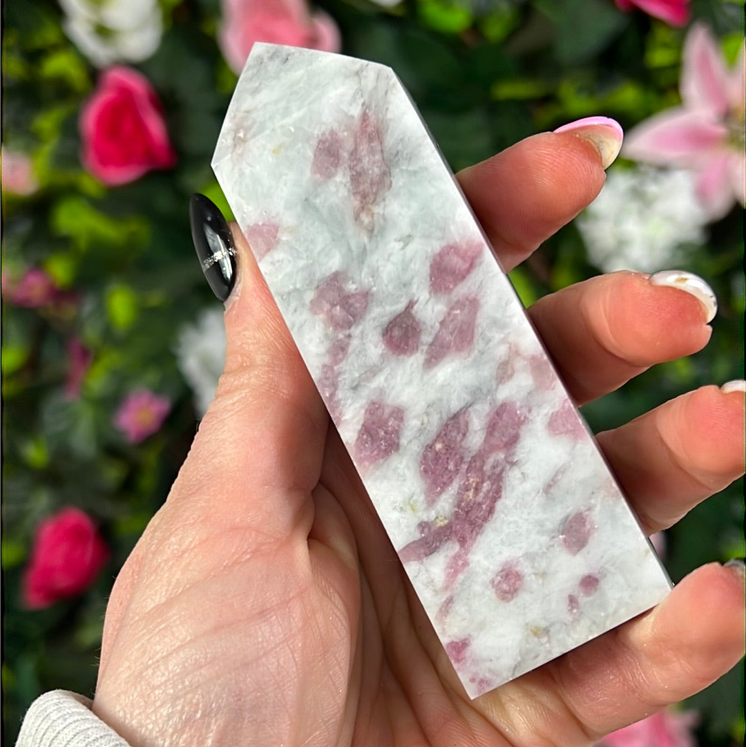 Pink tourmaline and aquamarine Towers Tower Point