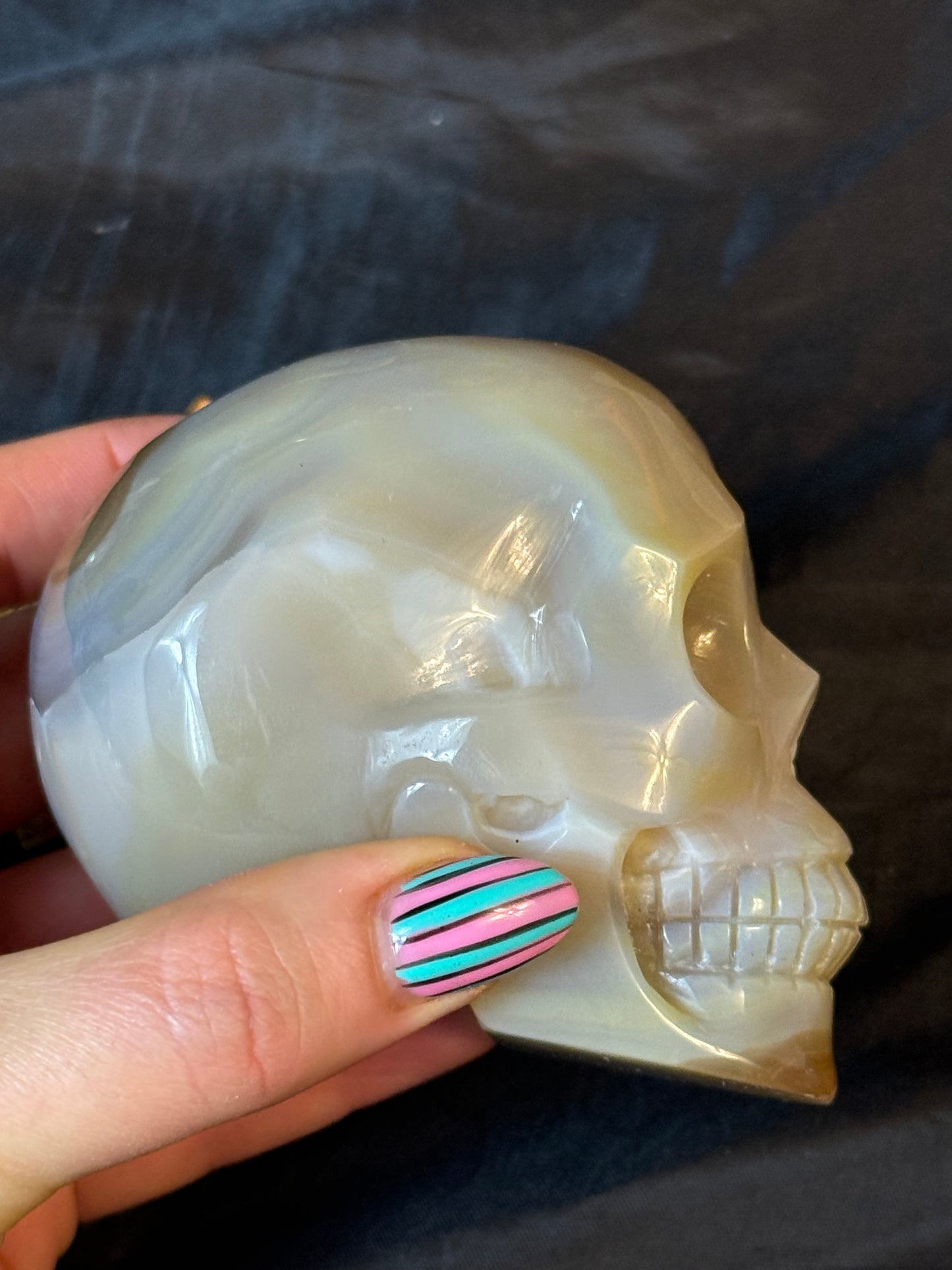 Druzy Agate Skull