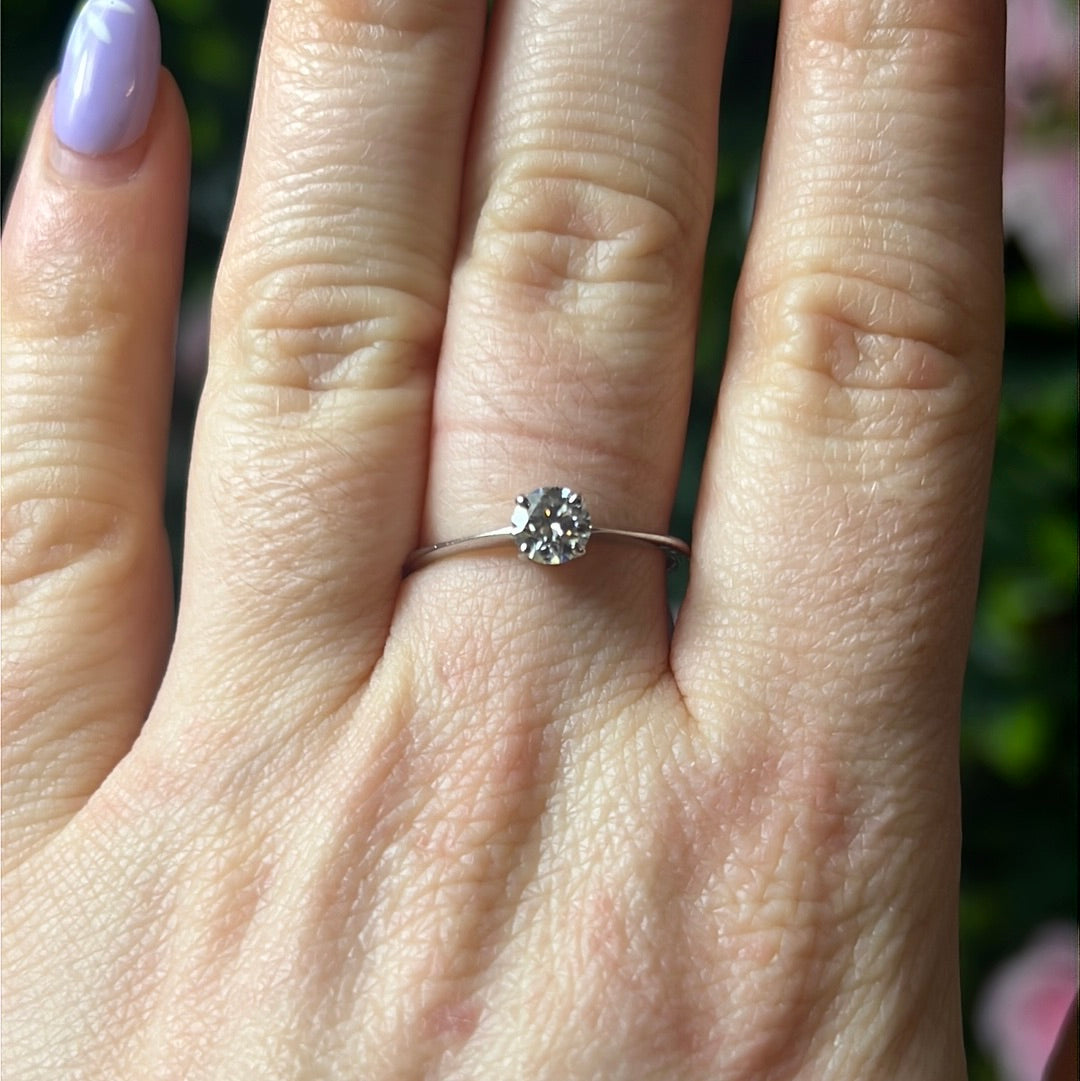 Moissanite 925 Sterling Silver Ring 0.5ct