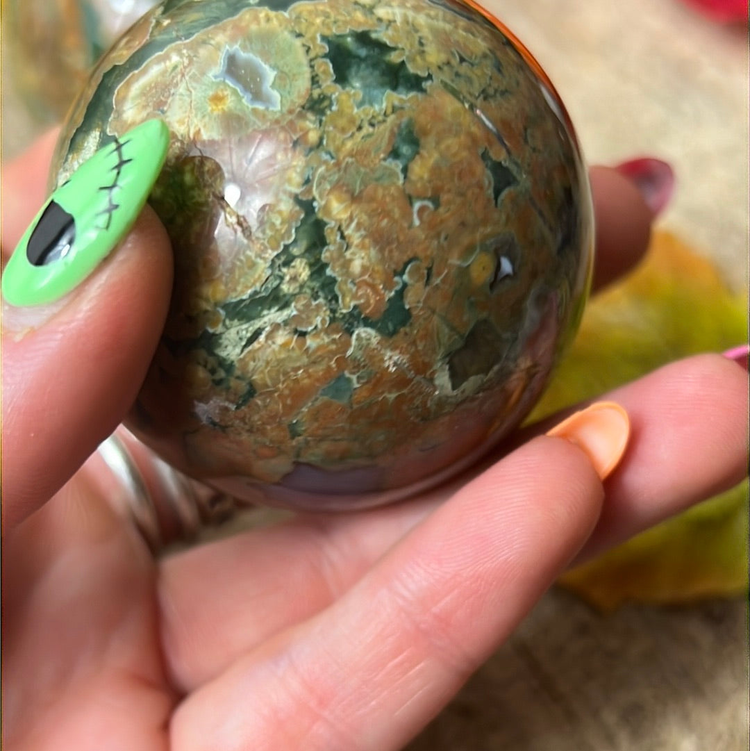 Rhyolite Rainforest Jasper Sphere
