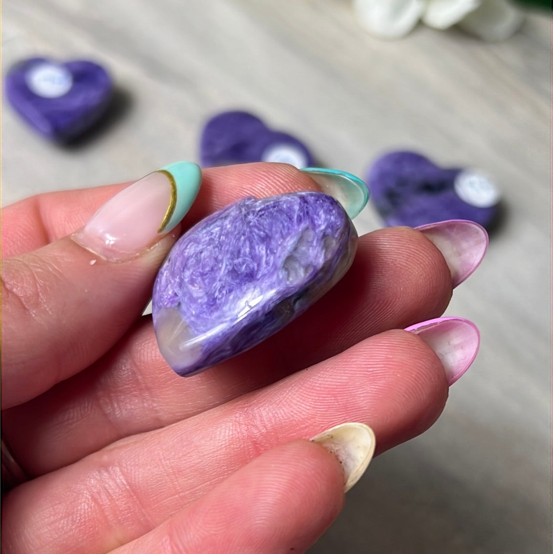 Charoite Heart Cab Cabochon
