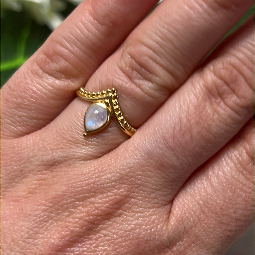 Moonstone Mandala Crown 18K Gold