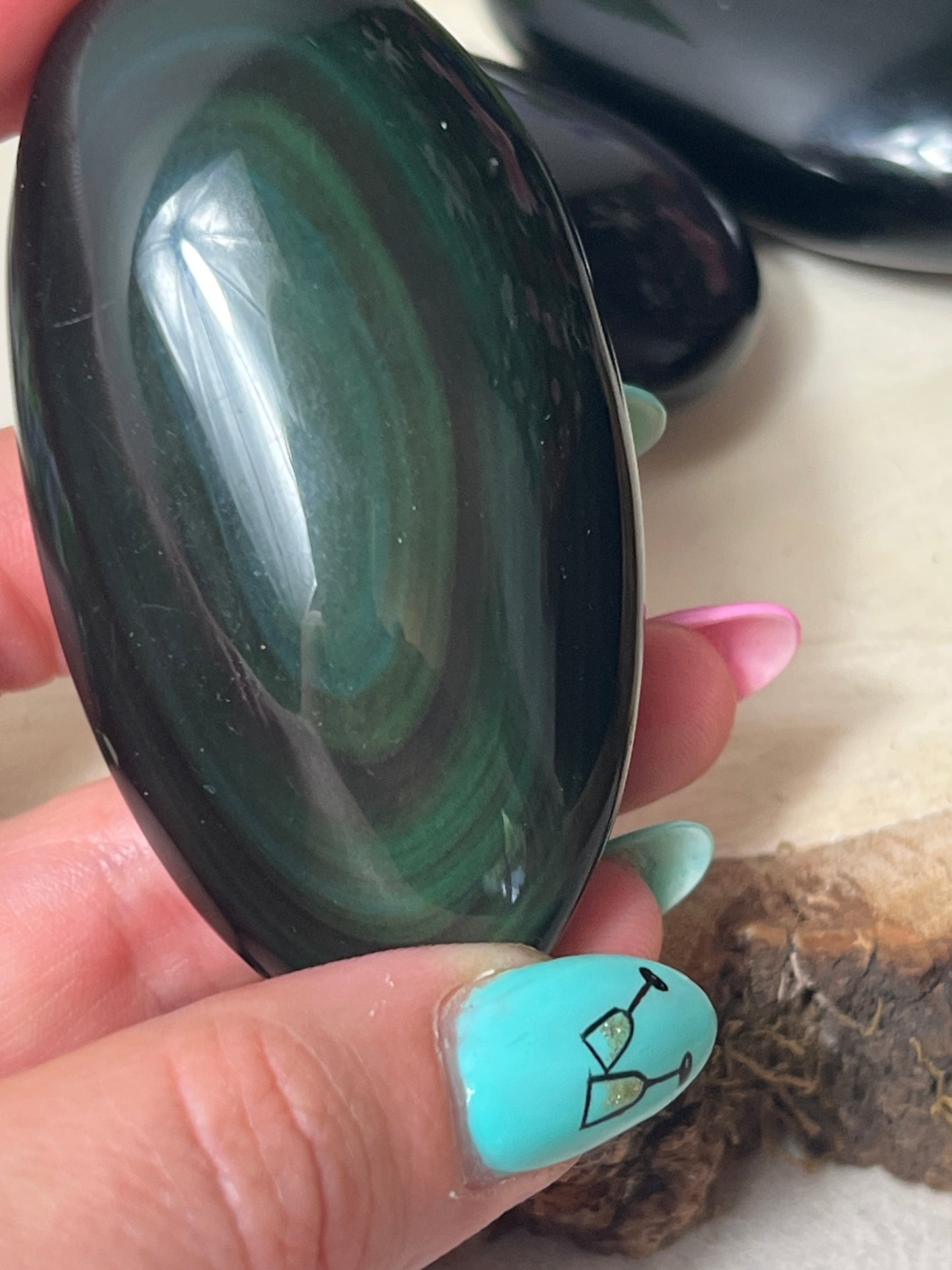Rainbow Obsidian Palm