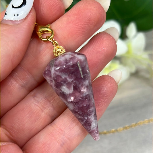 Pink Tourmaline in Quartz Pendulum / Dowser