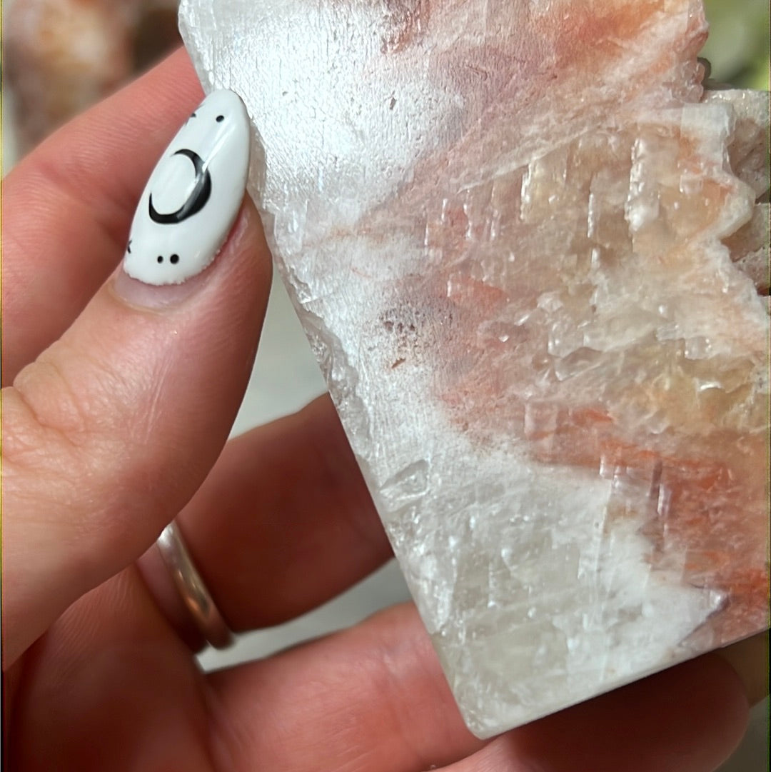 Sunstone, Orchid & Orange Calcite Druzy Tower Points