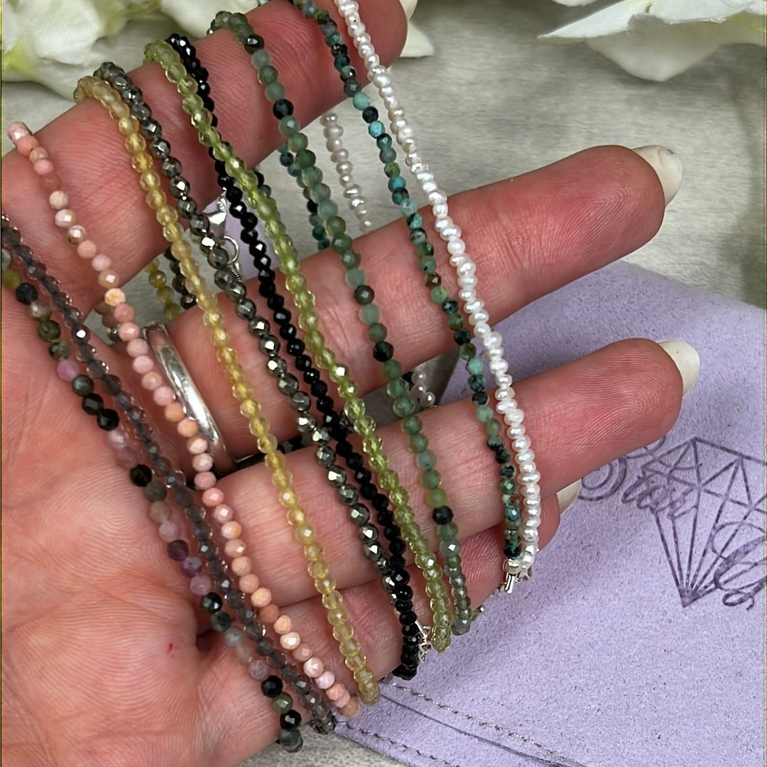 2mm Delicate - 925 Sterling Silver Facet Bracelets - Adjustable