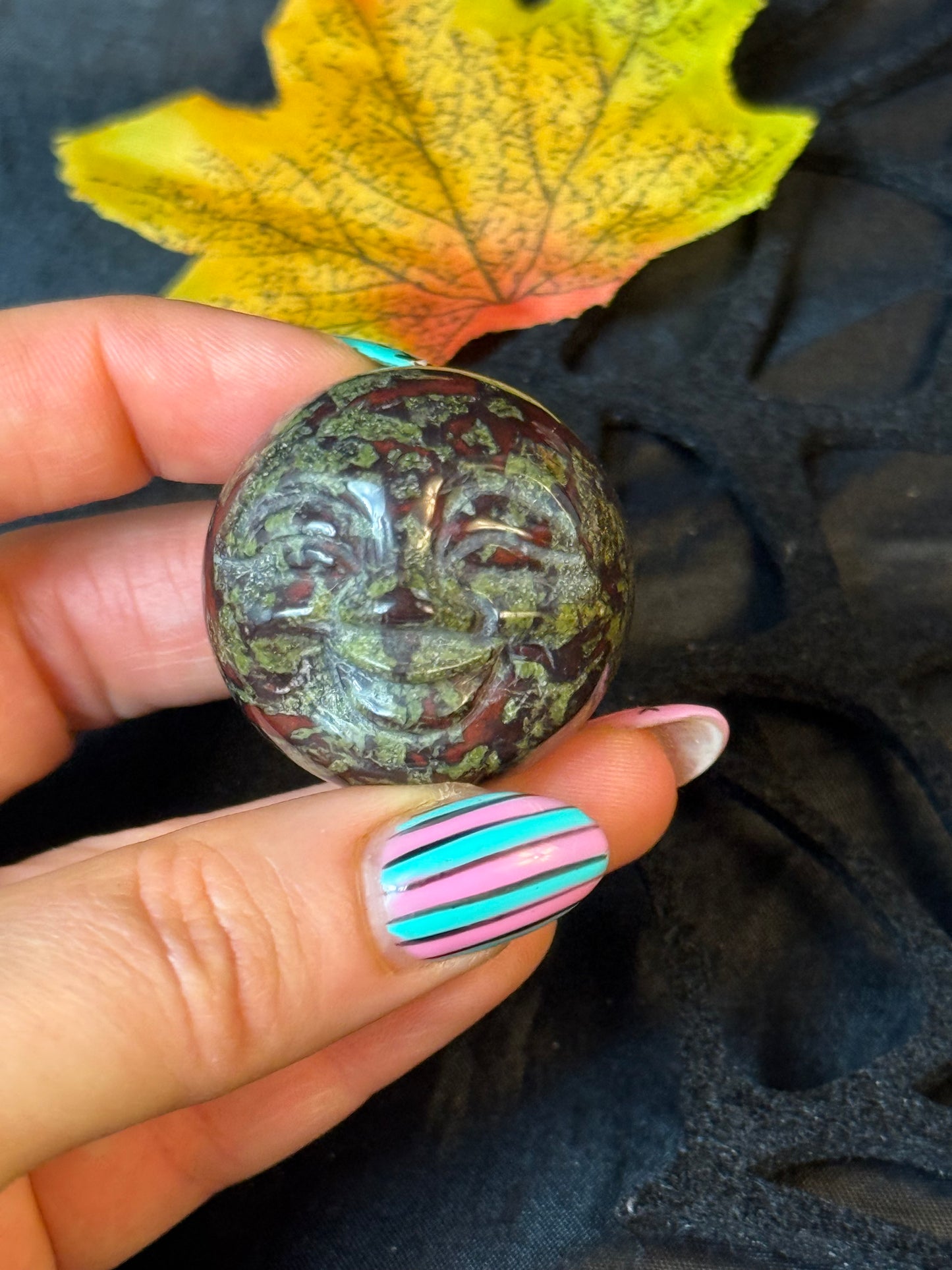 Bloodstone Moonface sphere