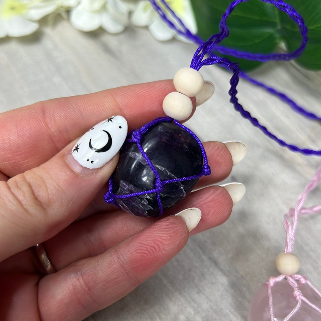 Macrame Net Cage Thread Necklace