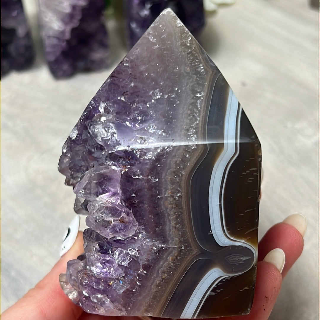 A Amethyst Agate Tower Points