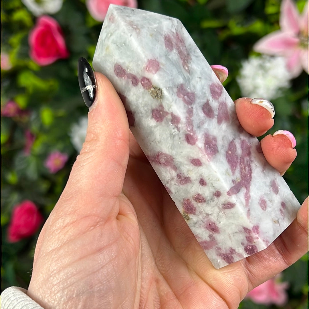 Pink tourmaline and aquamarine Towers Tower Point