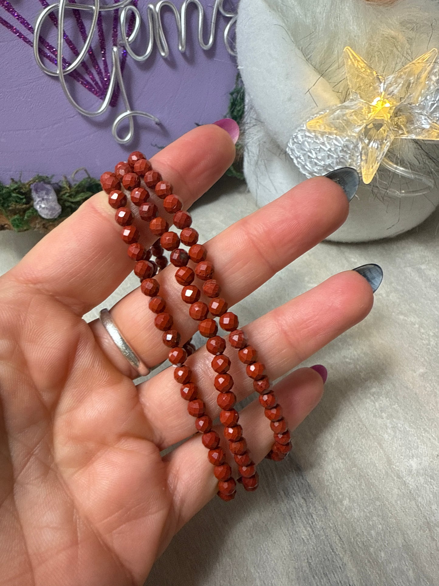 Red Jasper 4mm Bead Bracelet