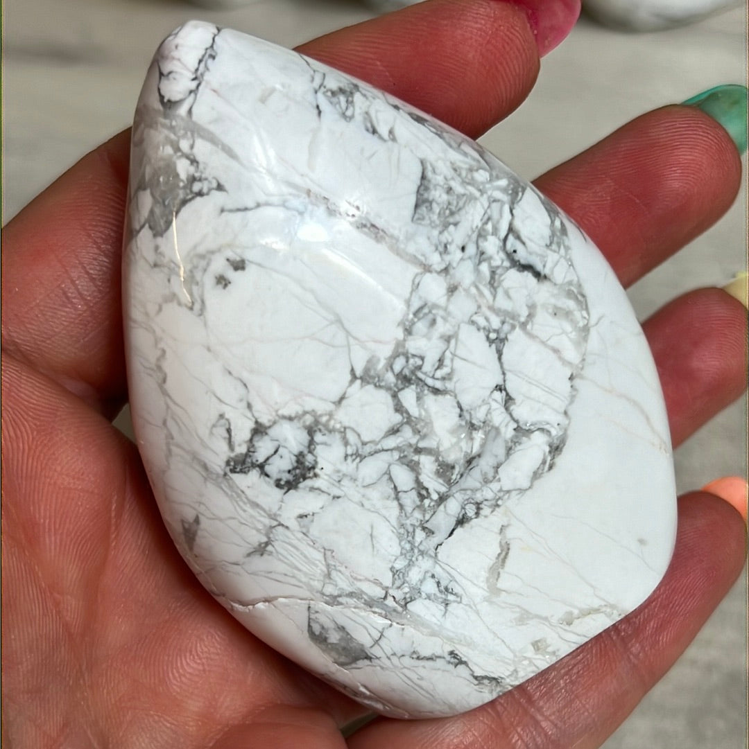 White Howlite Freeform Flame