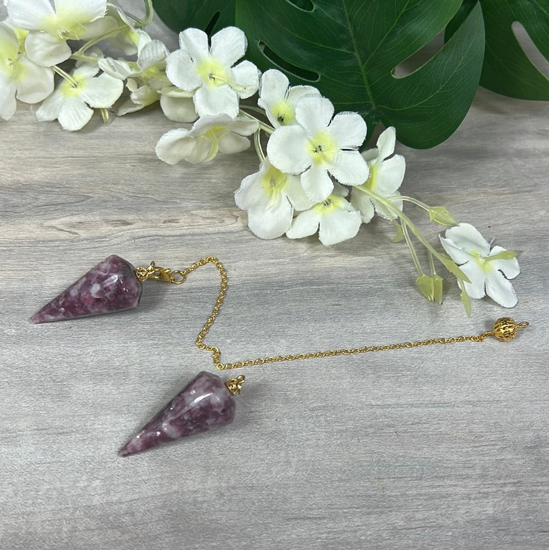 Pink Tourmaline in Quartz Pendulum / Dowser