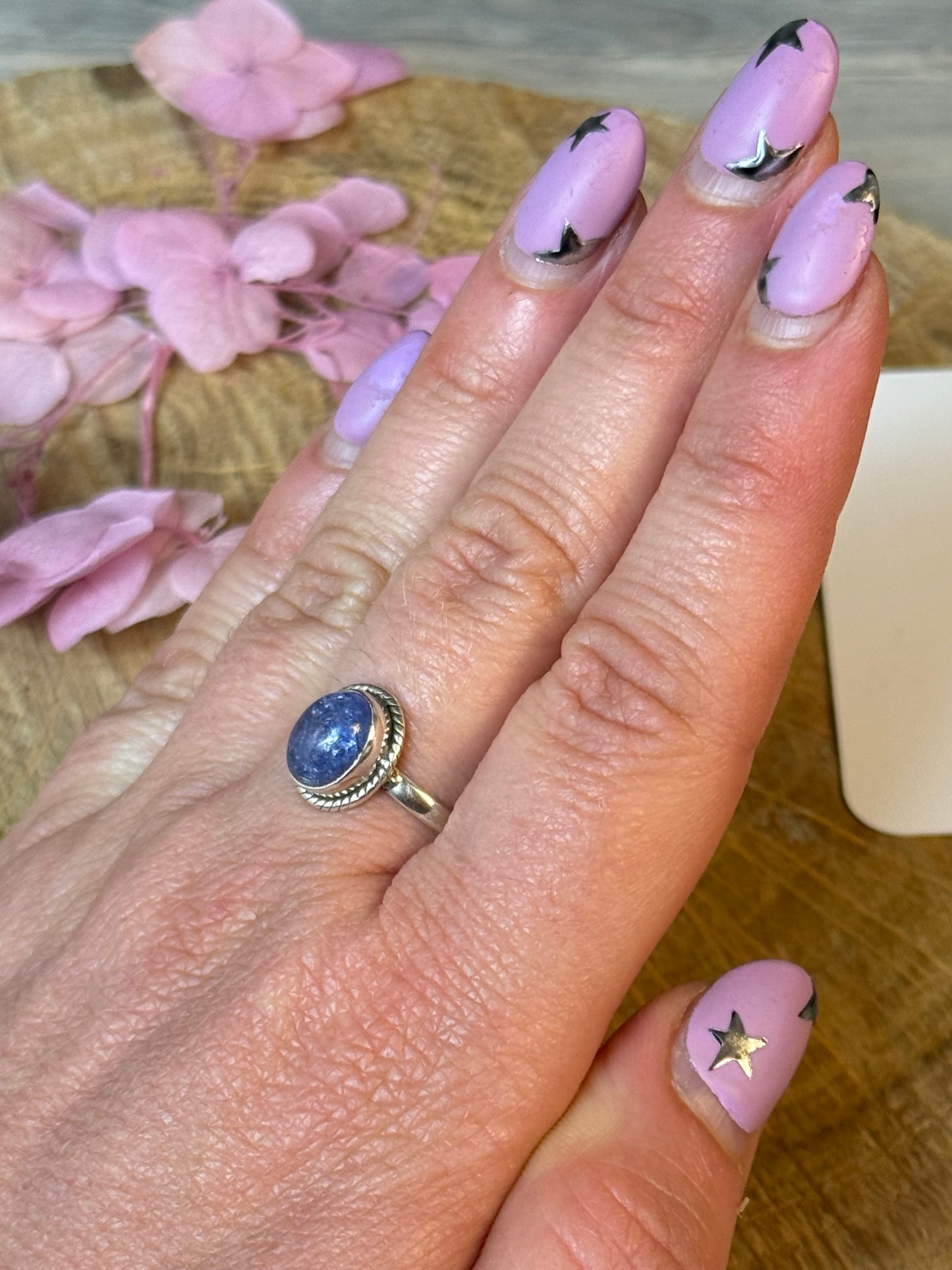 Tanzanite 925 Silver Ring - Size P