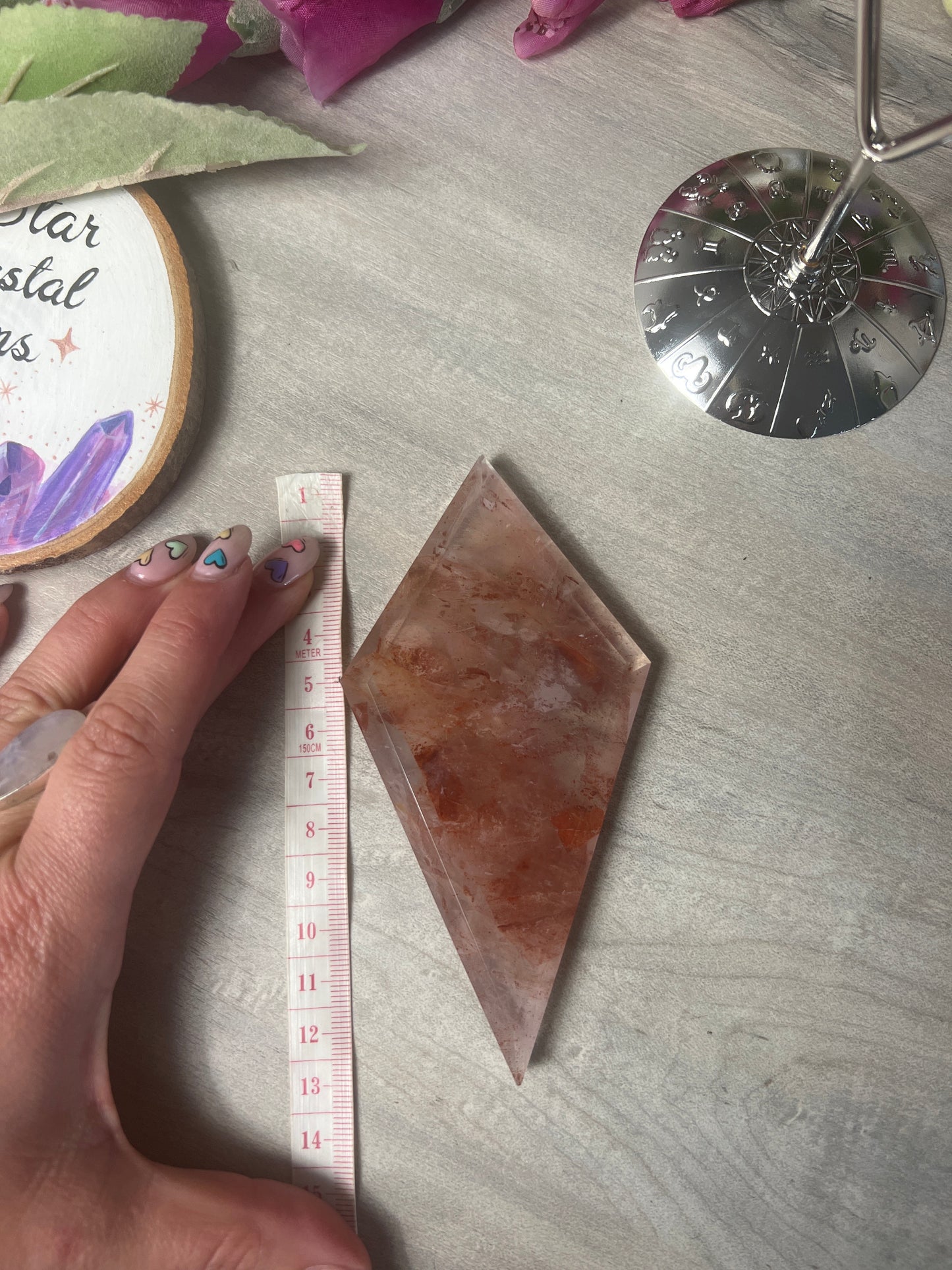 Rose and Fire Quartz Diamond