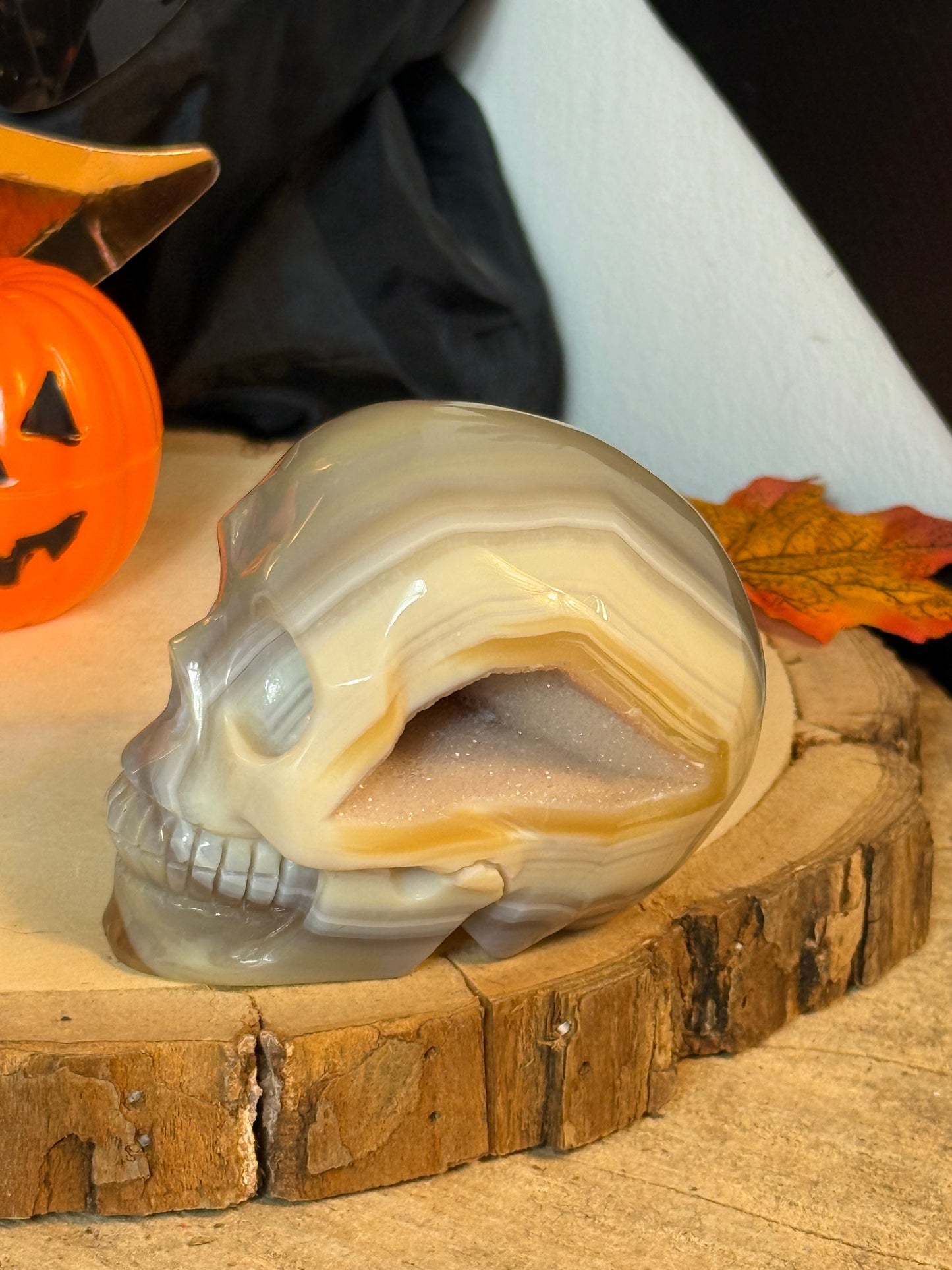 Druzy Agate Skull