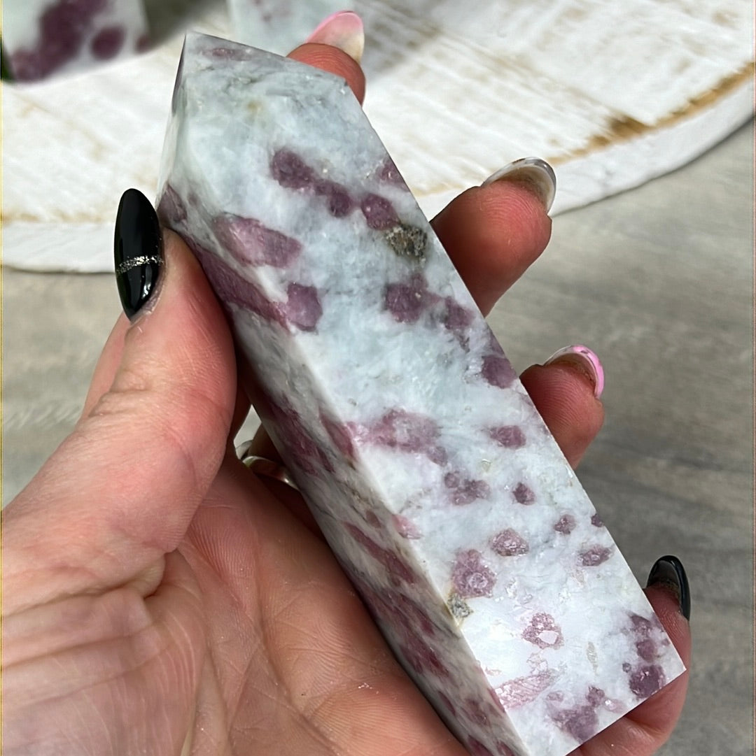 Pink tourmaline and aquamarine Towers Tower Point