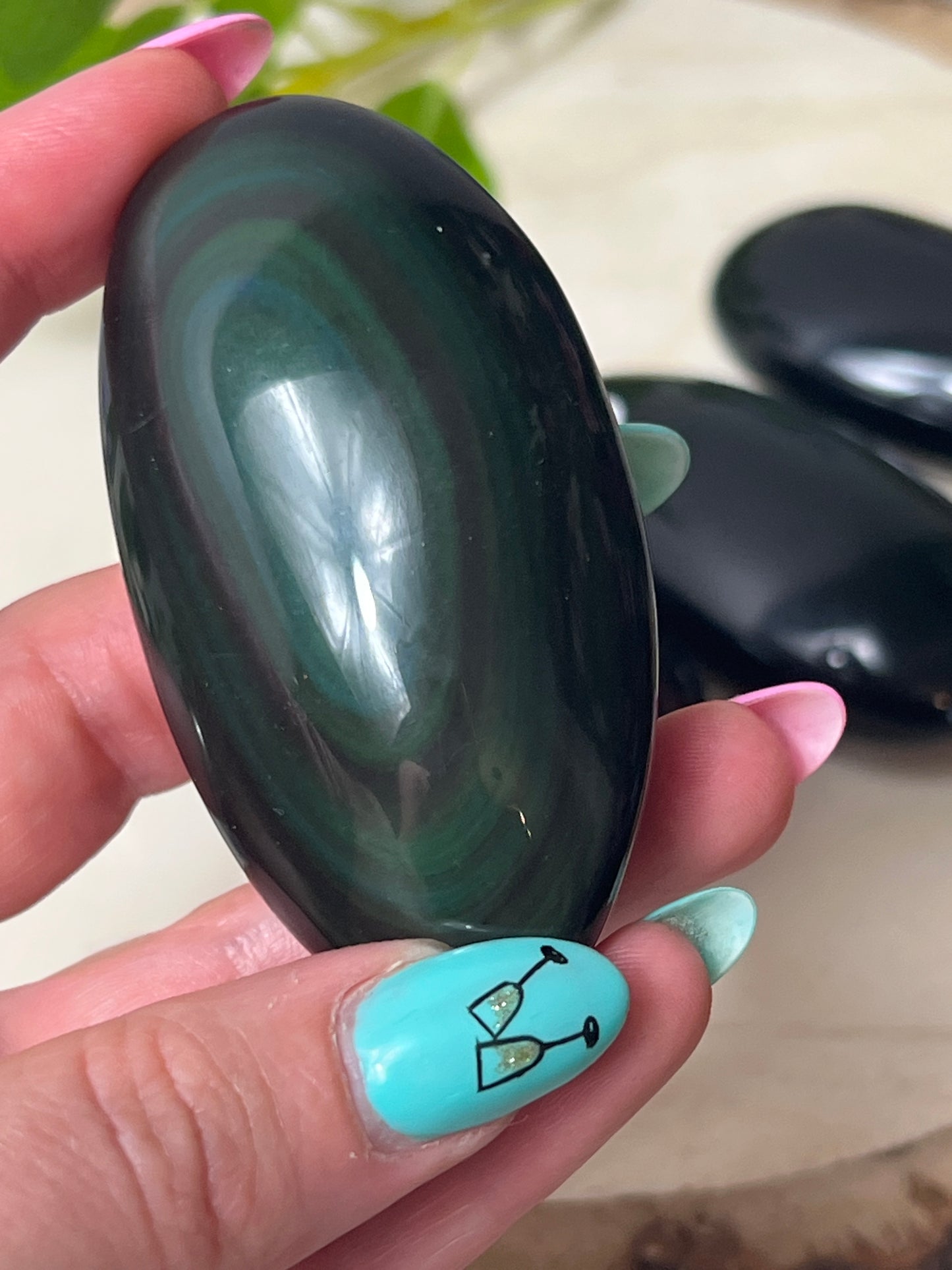 Rainbow Obsidian Palm