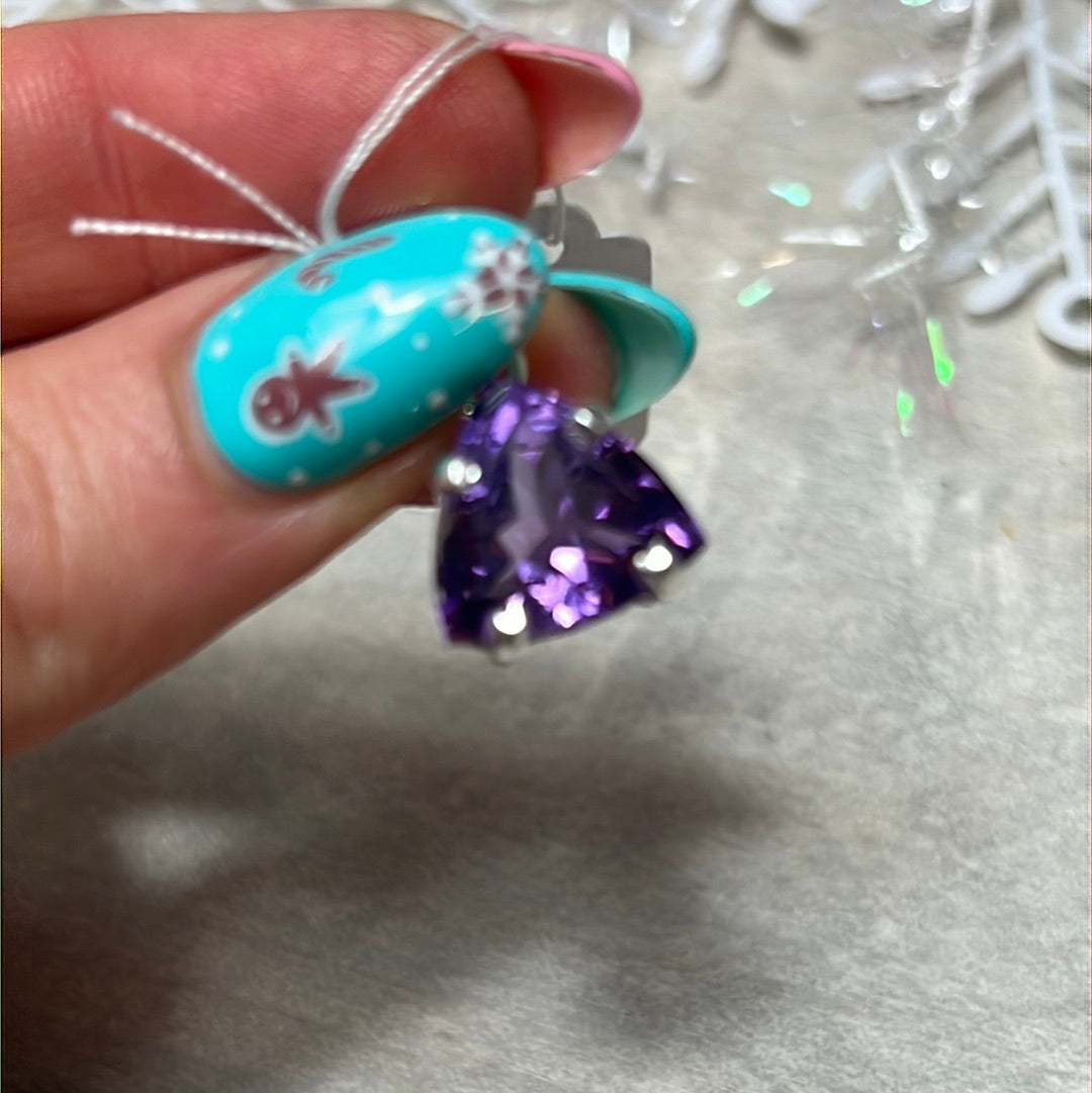 Amethyst - AA Grade Gem - 925 Sterling Silver Pendant