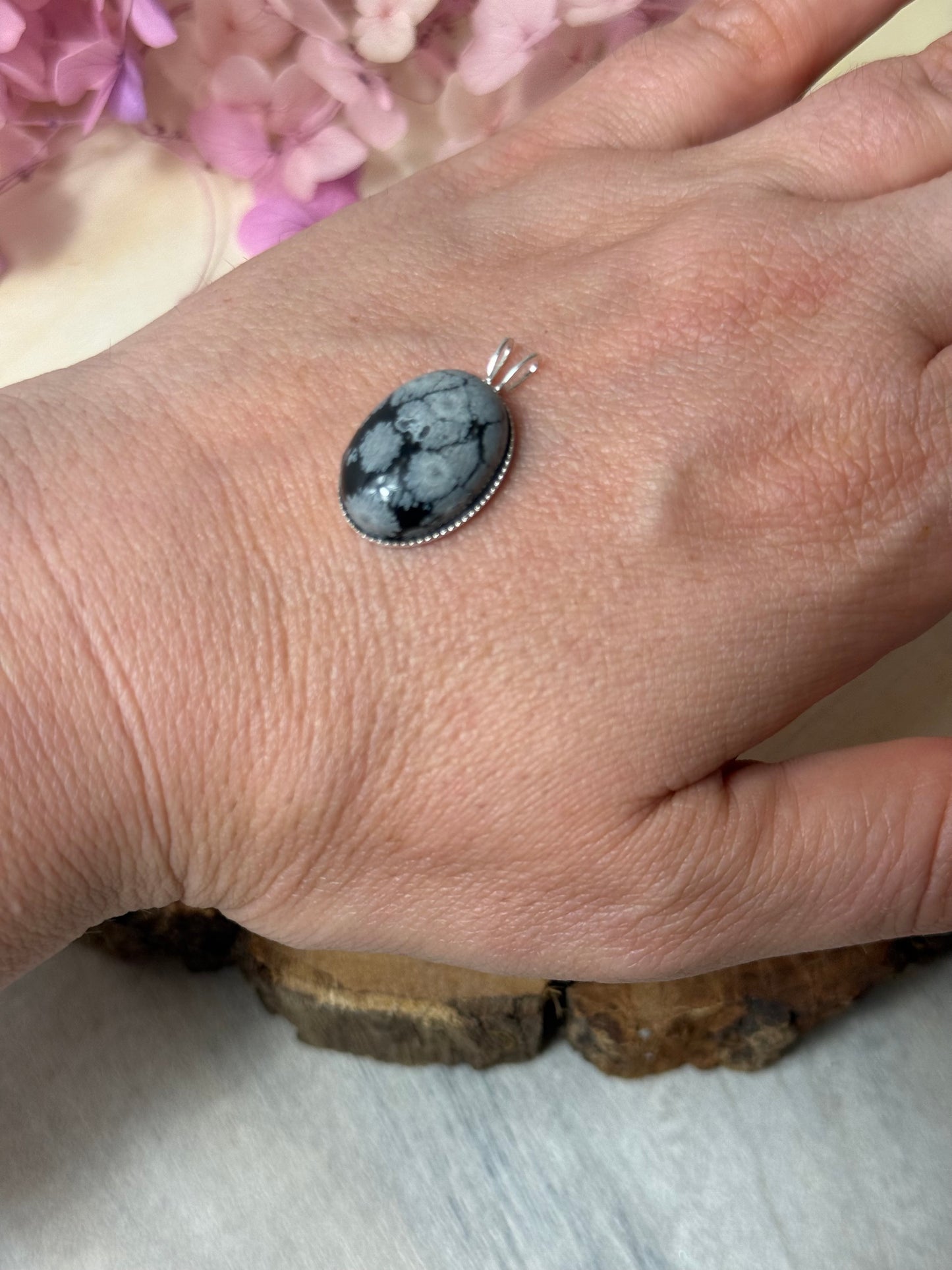 Handmade Oval 925 Sterling Pendant - Bunny Rabbit Bail