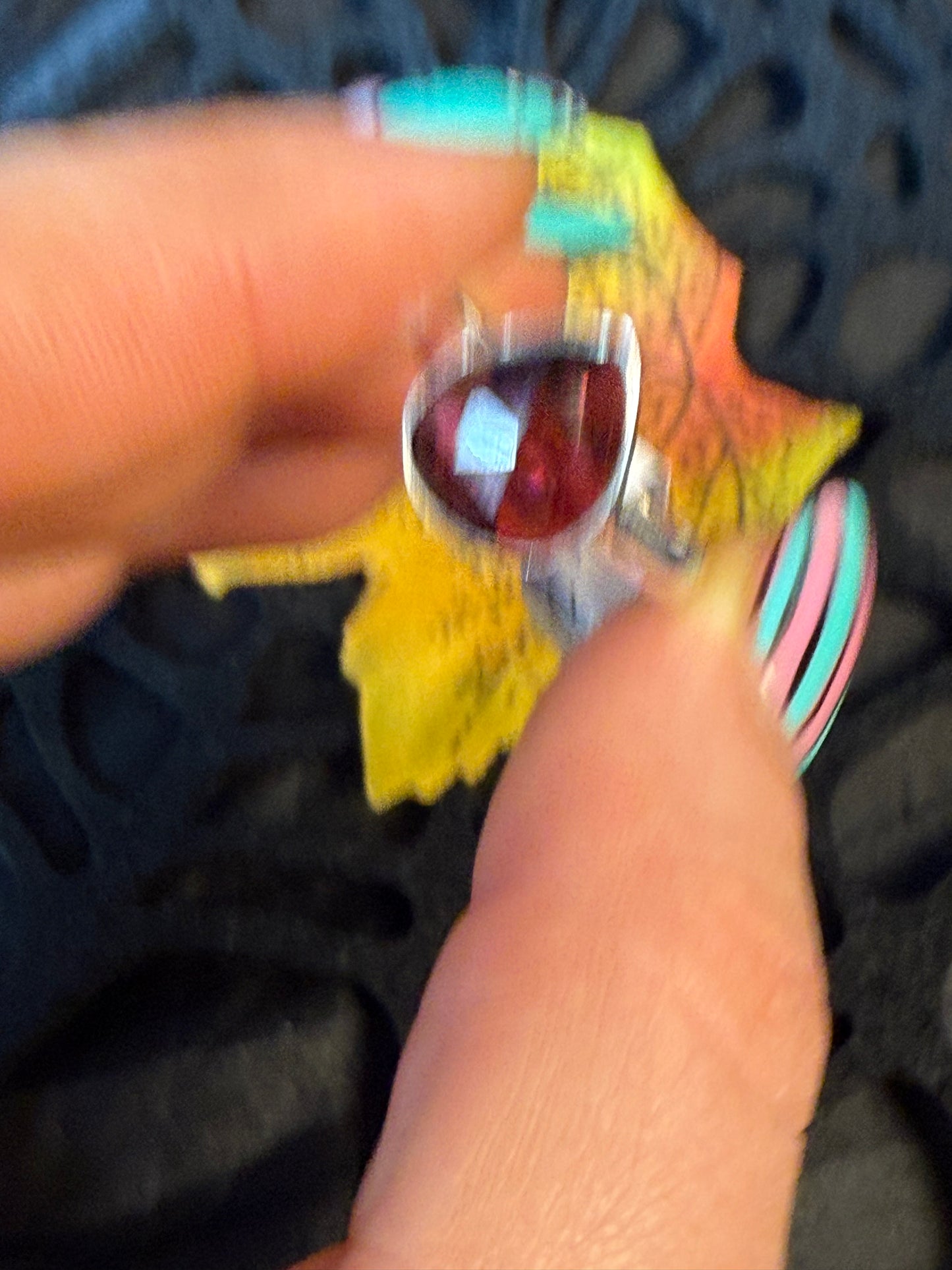 Garnet Facet 925 Ring - Size R 1/2