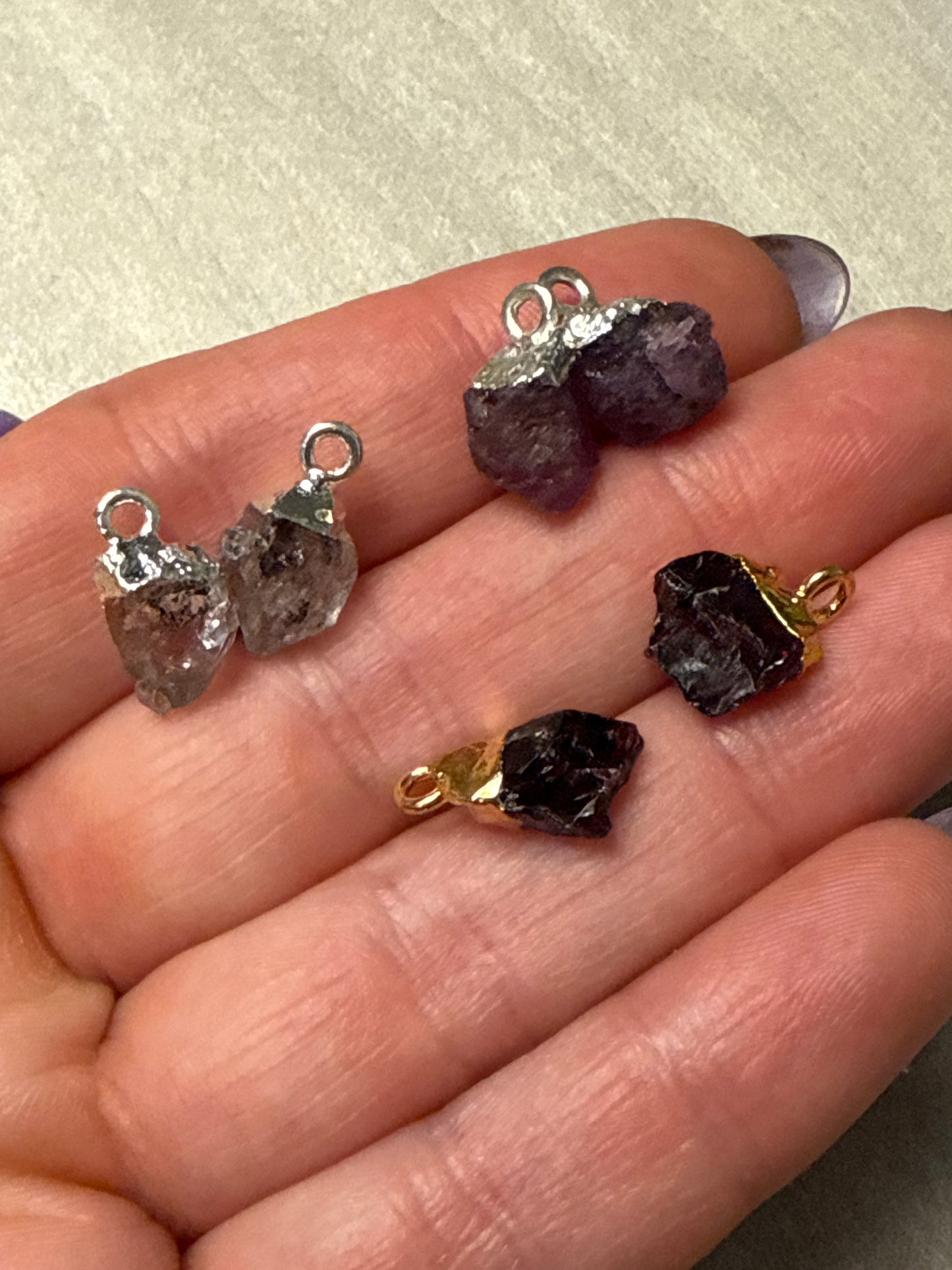 Raw Drop - 925 Silver / 18ct Gold electroplated Pendant Charm