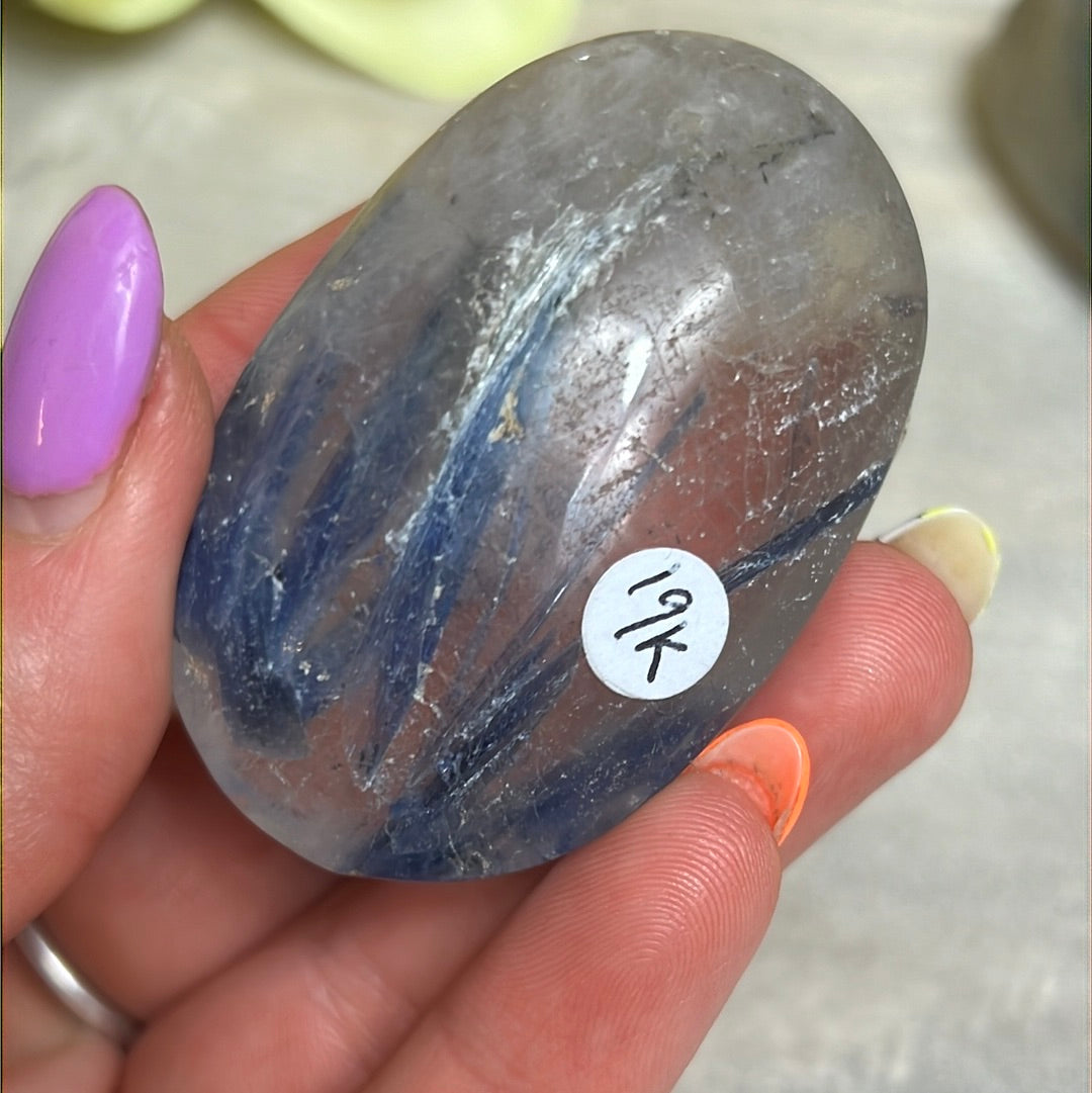 Kyanite in Clear Quartz Palm - rare find