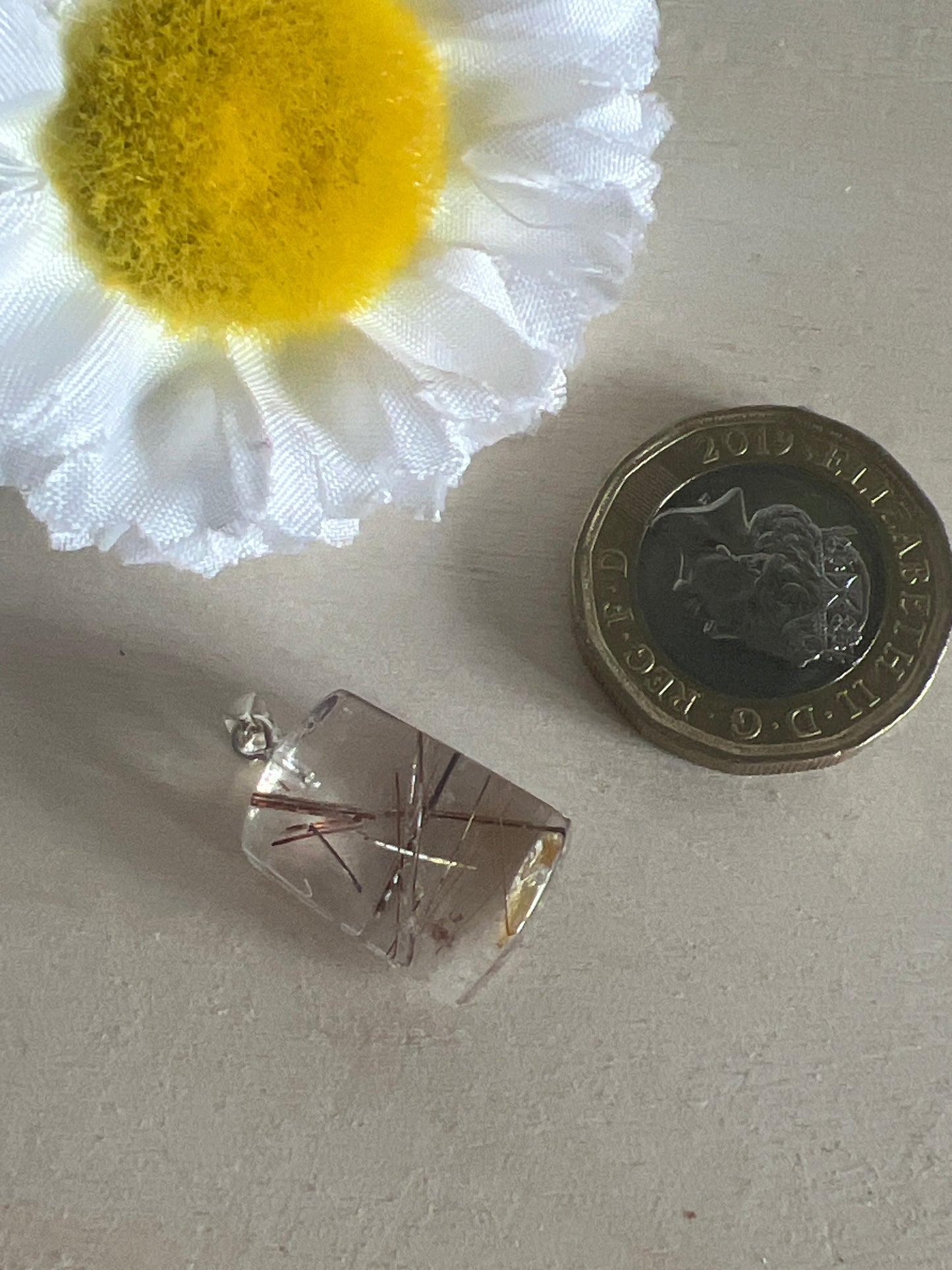 Rutile Mutil Colour Rutilated Quartz 925 Sterling Silver Pendant