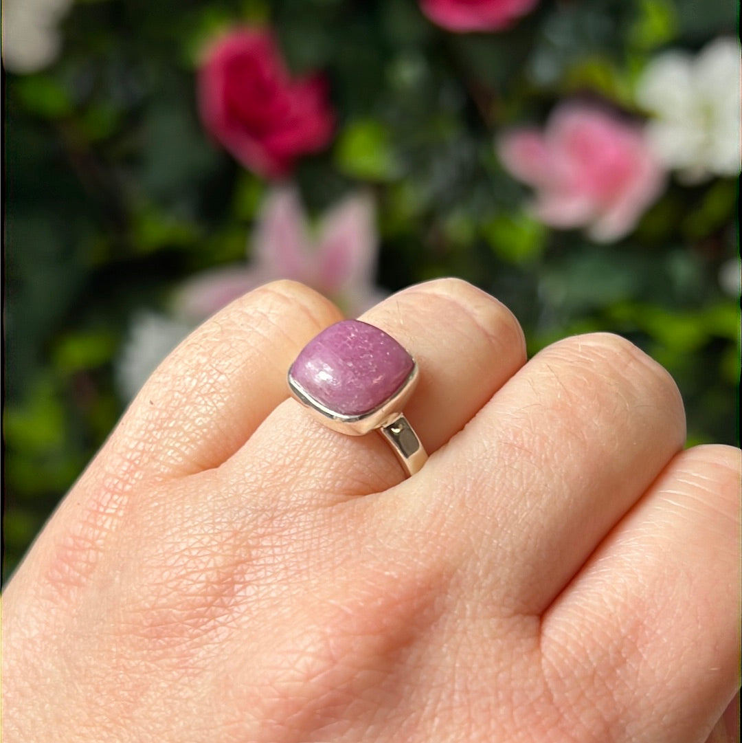 Pink Tourmaline 925 Silver Ring - Size L 1/2 - M AA GRADE