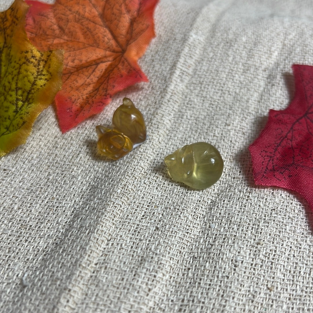 Mini Yellow Fluorite Cat